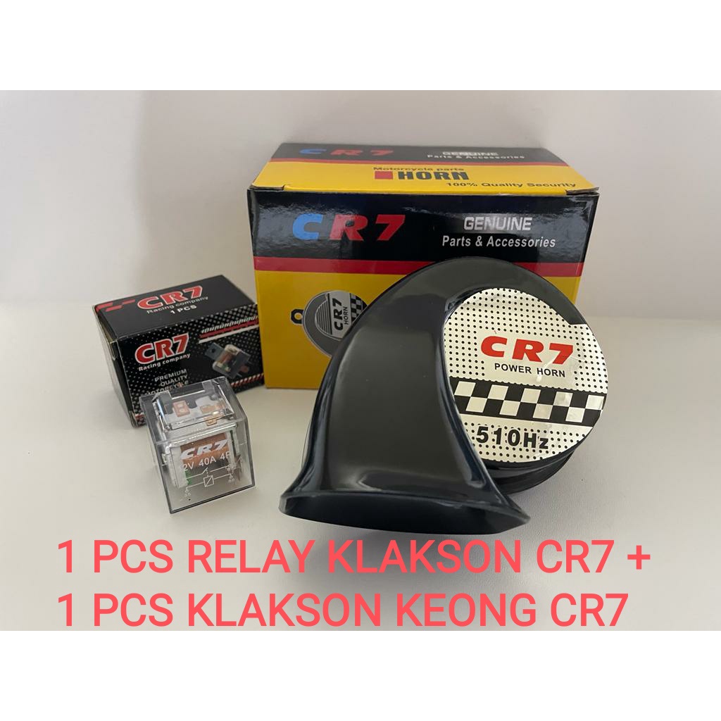 Paket Klakson Keong Horn Single CR7 + Relay Klakson Transparan CR7