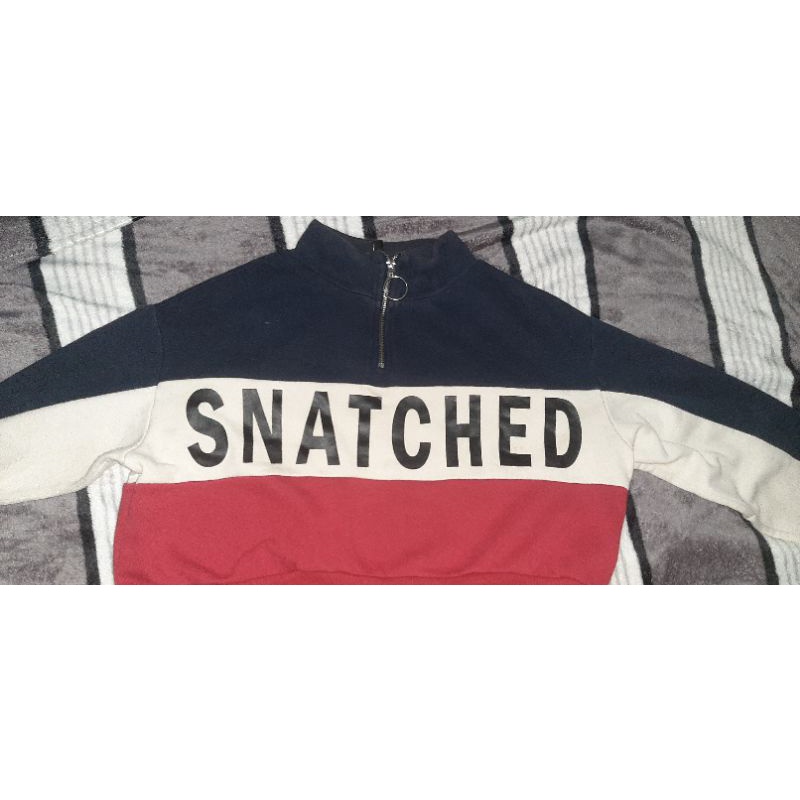 H&M Snatched Hoodie Crop Top Zipper