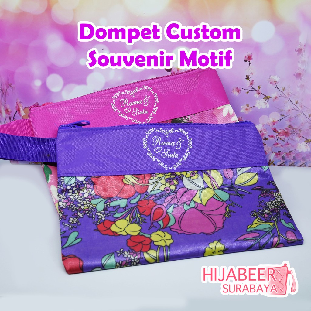 Dompet Motif Custom Souvenir / Dompet Sablon Souvenir / Dompet Kosmetik Souvenir Murah - Dompet Souvenir