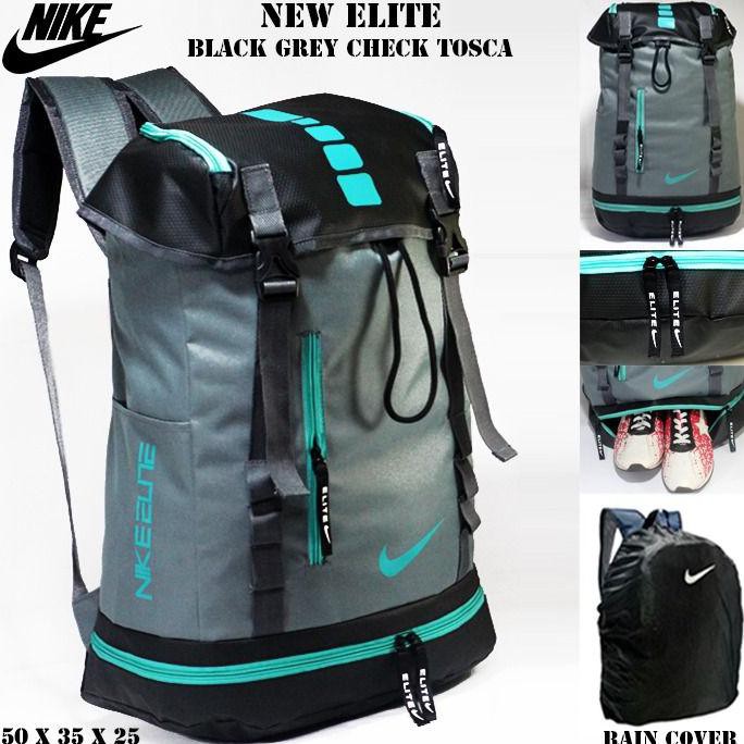 Best Seller Ransel Nike New Elite / Tas Punggung Backpack Pria Wanita Nike New - Blck Grey Tosca