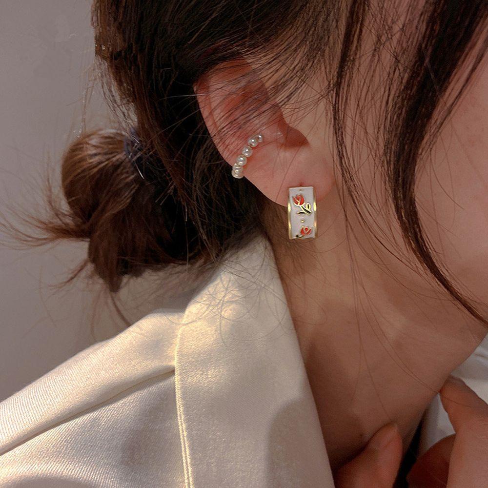 Anting Bentuk Persegi Geometris Warna-Warni Gaya Retro Vintage Untuk Wanita