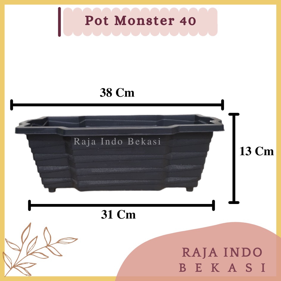 Pot Monster 40 Putih Hitam Merah Bata By Garden Of Love Pot Panjang Plastik Putih Murah Tanaman Mirip Pot Sgp 03 05