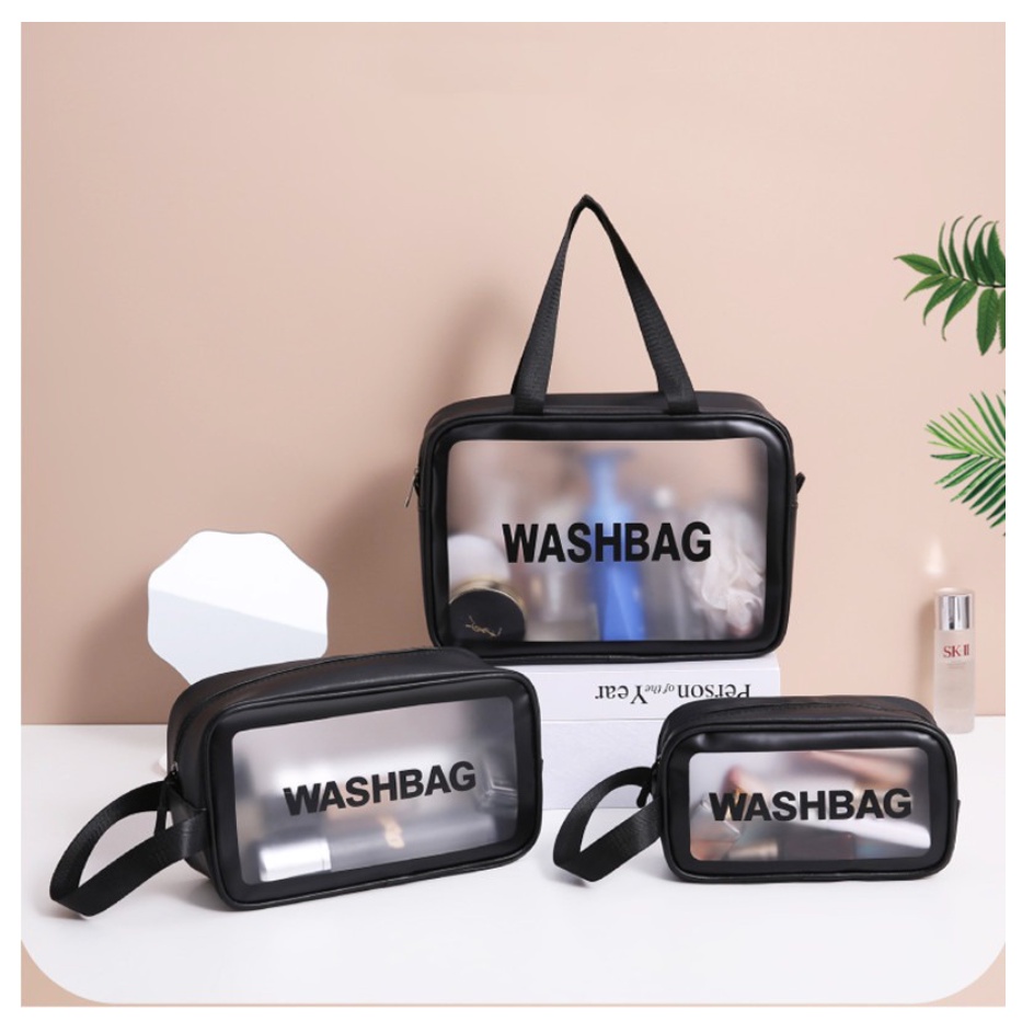 Tas Kosmetik WASHBAG, Tas Kosmetik Portable, Tas Peralatan Kamar Mandi, Pouch Kosmetik, Pouch Travel Organizer, Tas Serbaguna