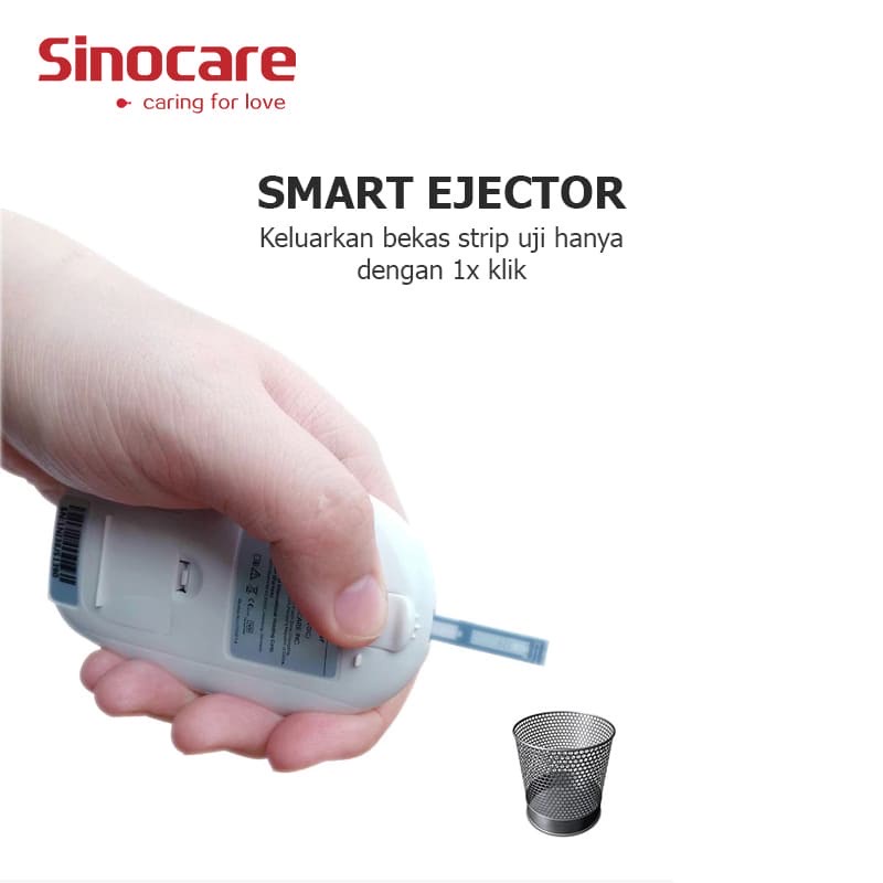 Sinocare Safe Accu Alat Cek Gula Darah | Paket Hemat Alat + Strip50pc + Lancet 50pc