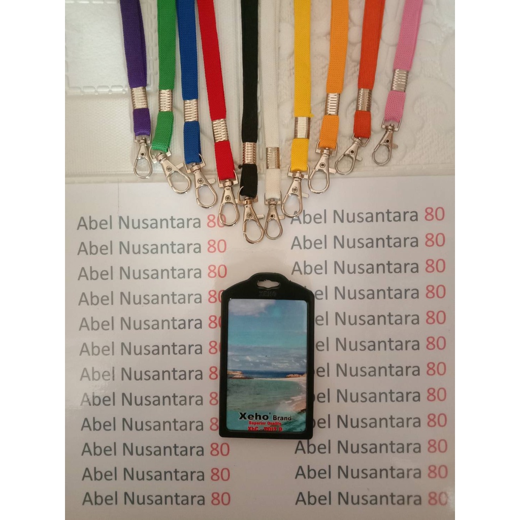 

Paket Tali 1cm Kait Besi + ID Card 2 Sisi Plastik Xeho