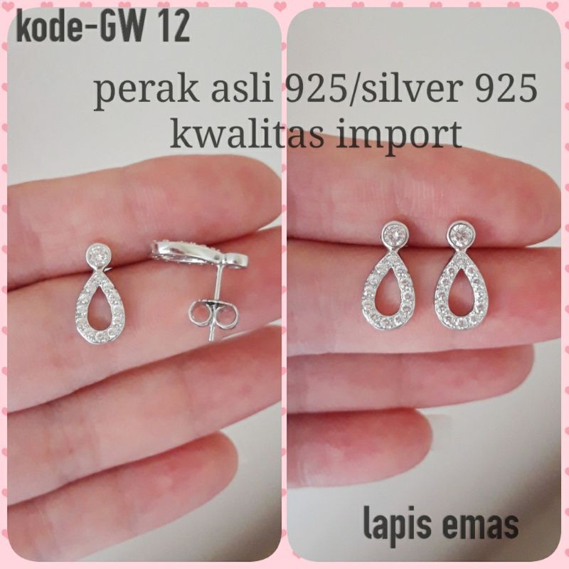 Giwang mata perak asli 925/anting tusuk/anting perak/perak asli 925/silver 925/anting murah
