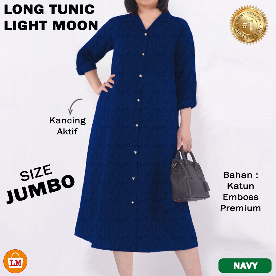 TERMURAH TERLARIS Baju Atasan Tunik Wanita Lengan Panjang LONG TUNIC MOON LIGHT TERBARU LMS 19549