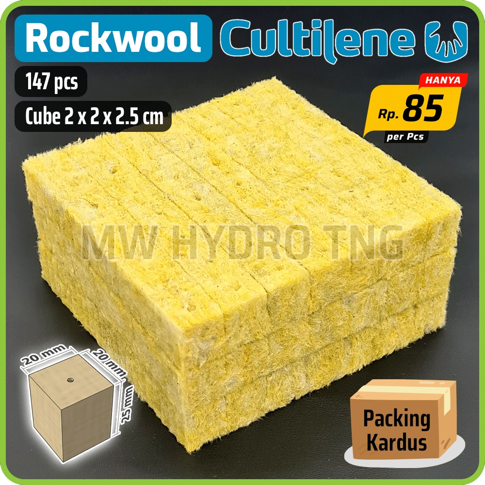 Rockwool Cultilene Potongan Kotak Siap Pakai - Media Tanam Hidroponik