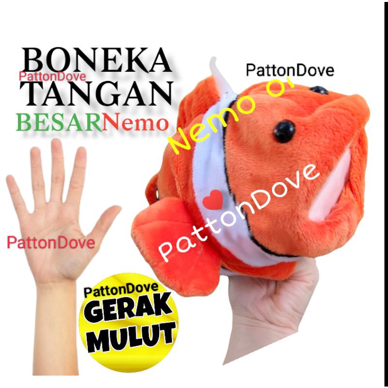 BONEKA TANGAN BONEKA NEMO IKAN NEMO BONEKA JARI BONEKA MAINAN ANAK BAYI FINGER PUPPET MAINAN EDUKASI KARAKTER BONEKA TANGAN PREMIUM HAND PUPPET ANIMAL BINATANG HEWAN KARAKTER BONEKA DONGENG BAHAN BAGUS JUMBO HAND PUPPET ANIMAL BINATANG HEWAN