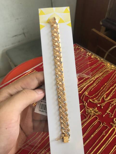 Gelang anak dan dewasa emas asli kadar 700 70 16k 750 75 17k sisik naga pasir rantai tangan pria wanita whitegold mas kuning putih 7 10 garm gr panjang 17 cm