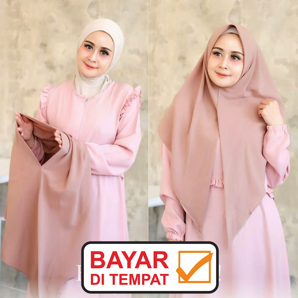 JILBAB INSTAN POLOS HIJAB INSTAN BAHAN DOUBLE HYCONT KERUDUNG INSTANT HIJAB INSTAN