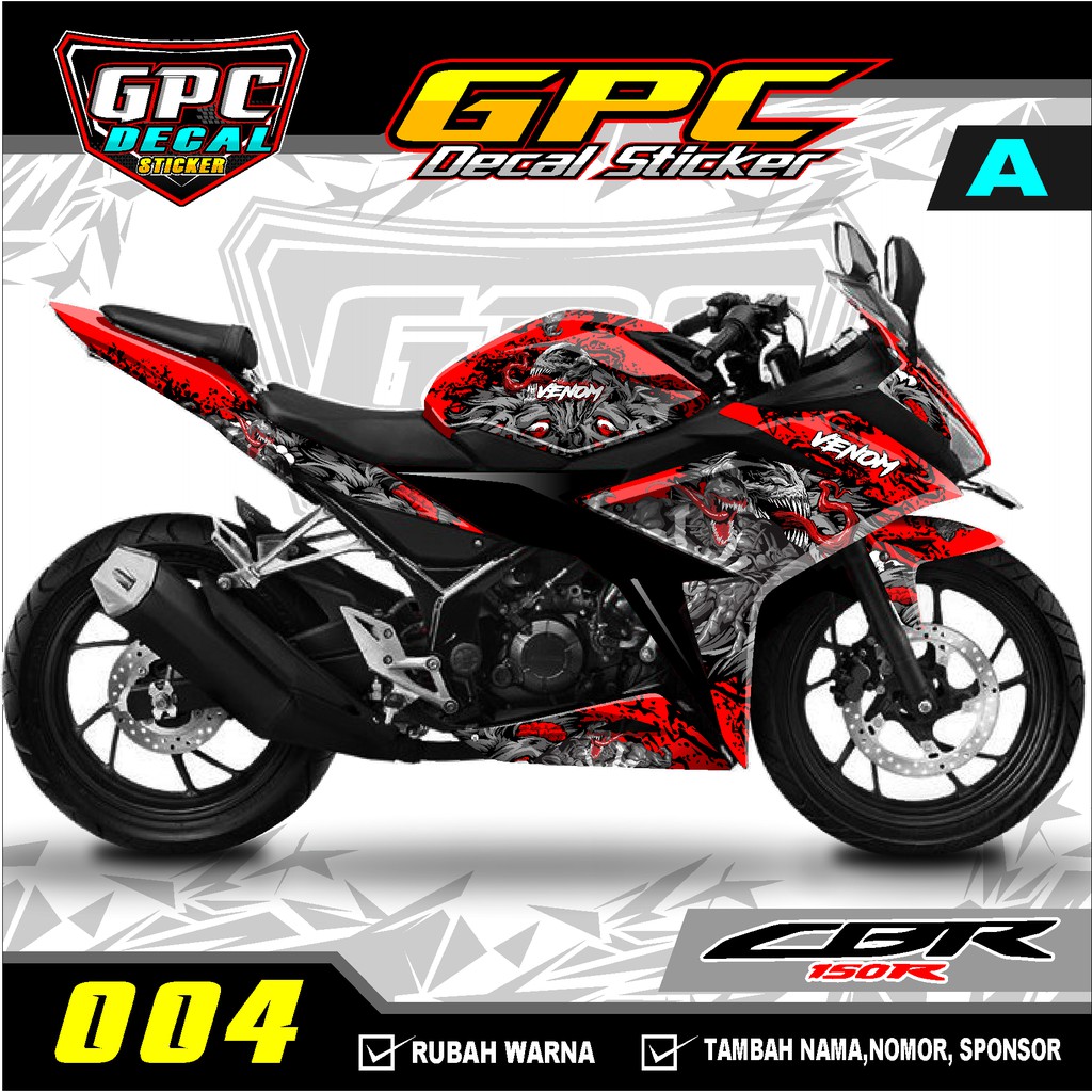 Decal Sticker Variasi Fullbody Honda CBR 150R Facelift 004-Dekal Stiker CBR 150R Desain Venom GPC