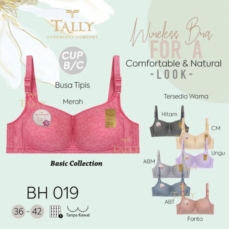 BRA KAOS HARIAN TALLY 019 BH TANPA KAWAT BUSA TIPIS - BUNGALILY