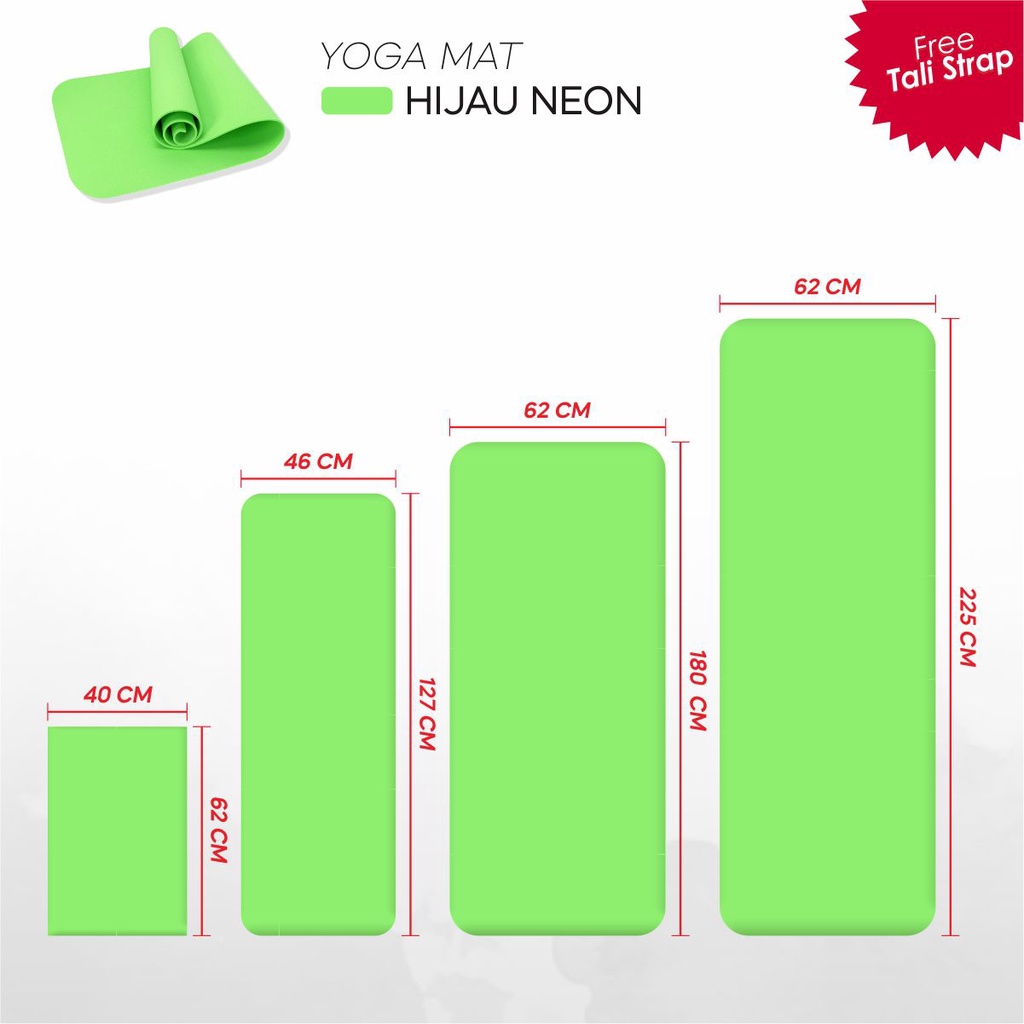 Hawah_Store Matras Olahraga Alas Yoga Senam Mat Tebal 5mm Workout Outdoor Indoor (002)-SPRING VIGOR