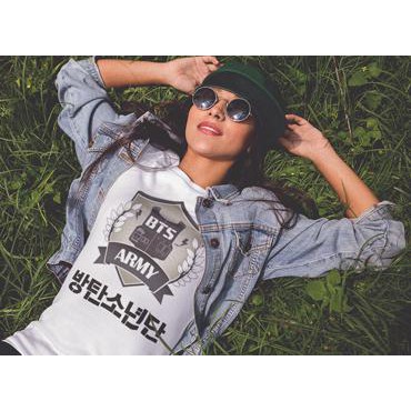 Terlaris Topp Kaos Baju T-Shirt Bts Army Logo Putih - Putih, Xs
