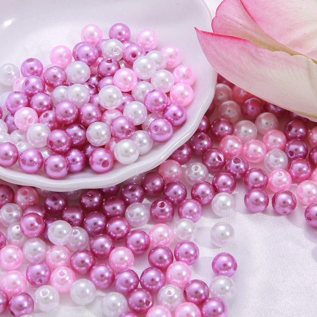 ABS Imitation Pearl Bead 8MM 100Pcs Round Plastic Acrylic Spacer Bead for DIY Jewelry Making Findings