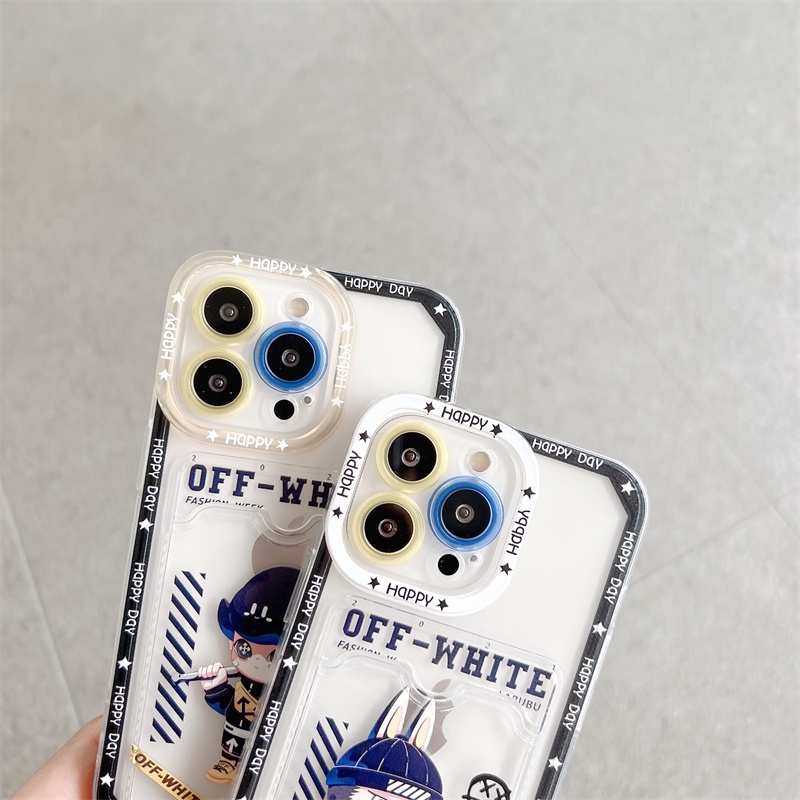 Soft Case Pelindung Lensa Transparan Motif Kartun Graffiti Untuk iPhone 12 13 Pro MAX 11 X XR XS MAX 7 8 Plus