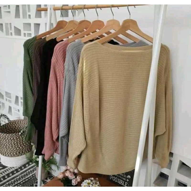 sweater kalong Rajut Oversize / Outer Rajut Wanita Batwing Kekinian / Batwing Rajut All Size Premium