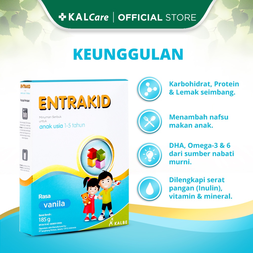 Entrakid Coklat Vanila 185gr penambah nafsu makan