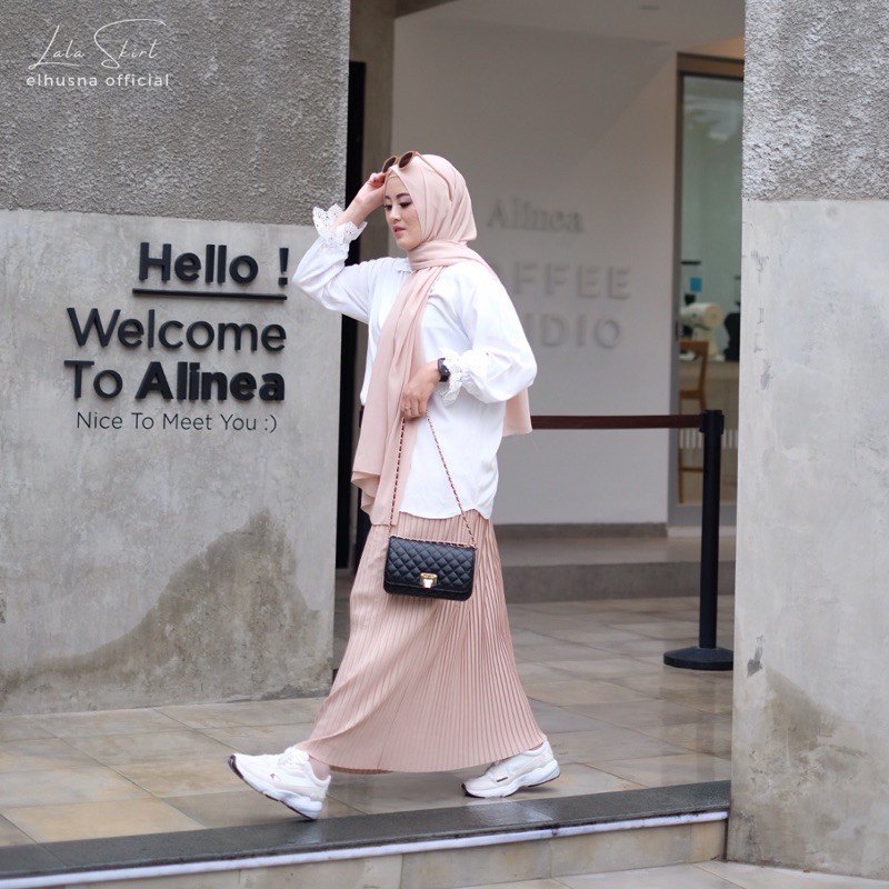 [𝐄𝐥𝐡𝐮𝐬𝐧𝐚] Lala Skirt / Rok plisket Span / rok polos panjang / rok scuba / bawahan wanita / H line