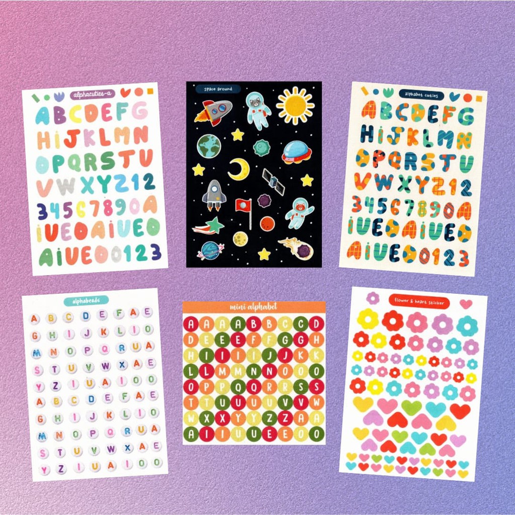 

STICKER KC - Mainan Edukasi Anak Stiker Abjad Alphabet Deco Jurnal Kiss Cut Space