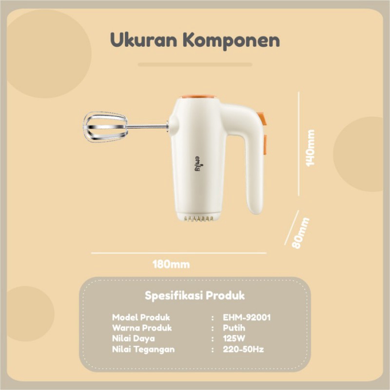 ELEK136 PENGADUK ADONAN EMILY HAND MIXER EHM92001