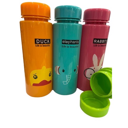 BOTOL MINUM TUMBLER KACA 400ML KARAKTER ANIMAL [SWEETSPACE]