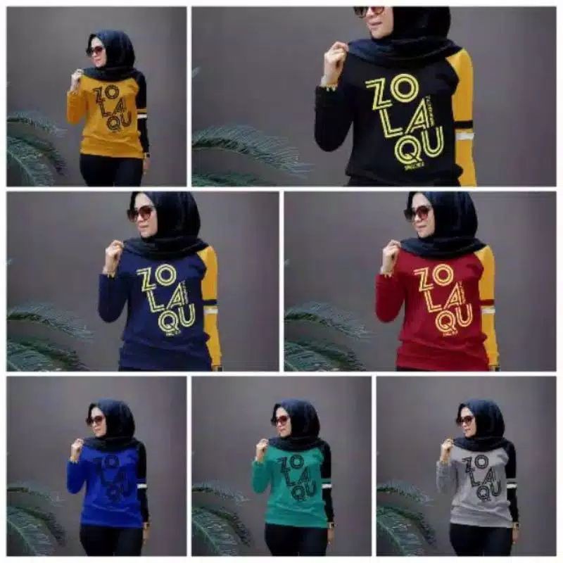 XOS - ATASAN ZOLAQU / KAOS LENGAN PANJANG / ATASAN WANITA / FASHION MUSLIMA / COD✅ (Good Quality)