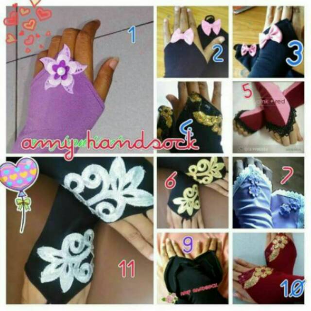 Handsock renda brokat