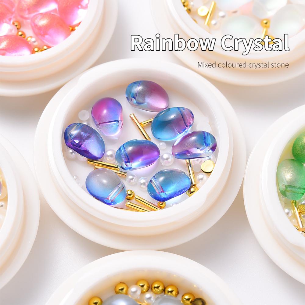 Mxbeauty Hiasan Nail Art 1BOX Mutiara Mengkilap Baja bBall Kristal Hologram Manicure Jewelry