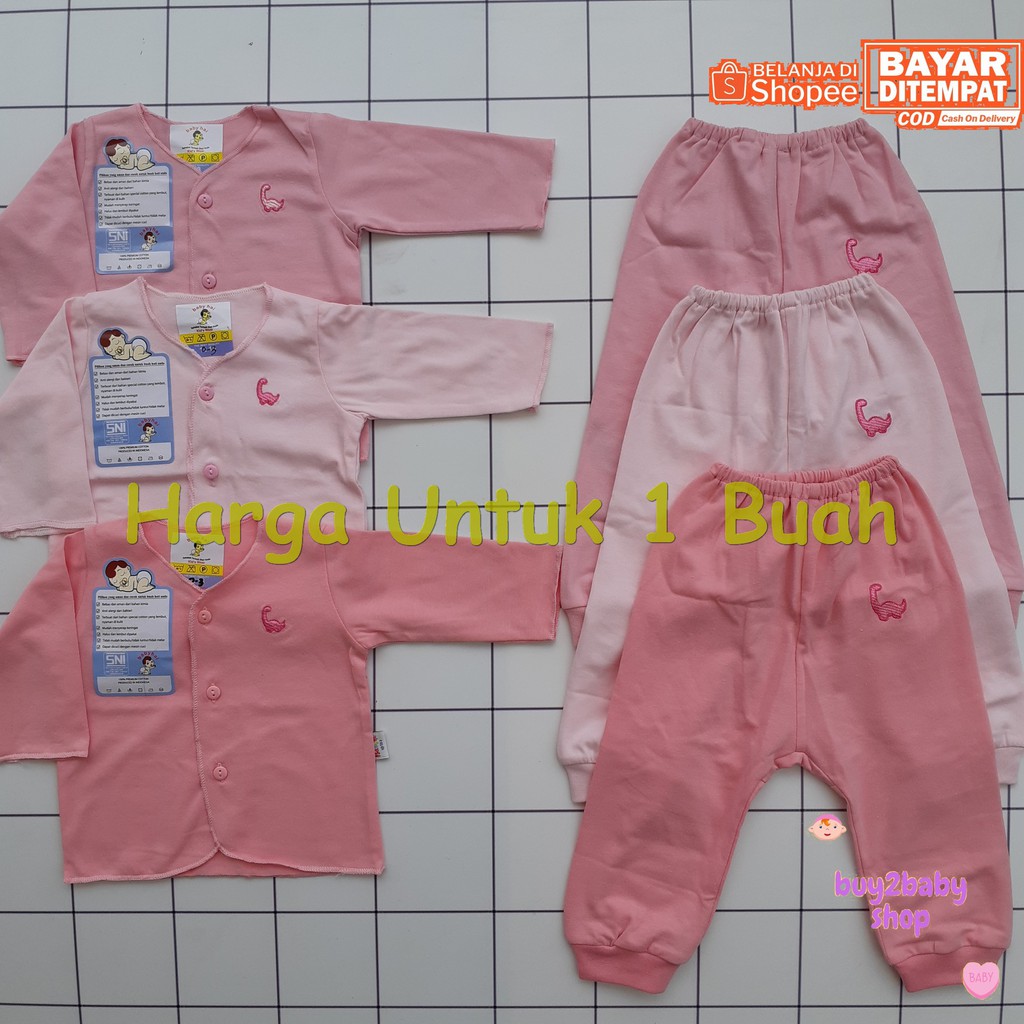 Setelan Piyama Panjang Bayi Bahan Premium Cotton BABYHAI Edisi Khusus Warna PINK 1 PCS