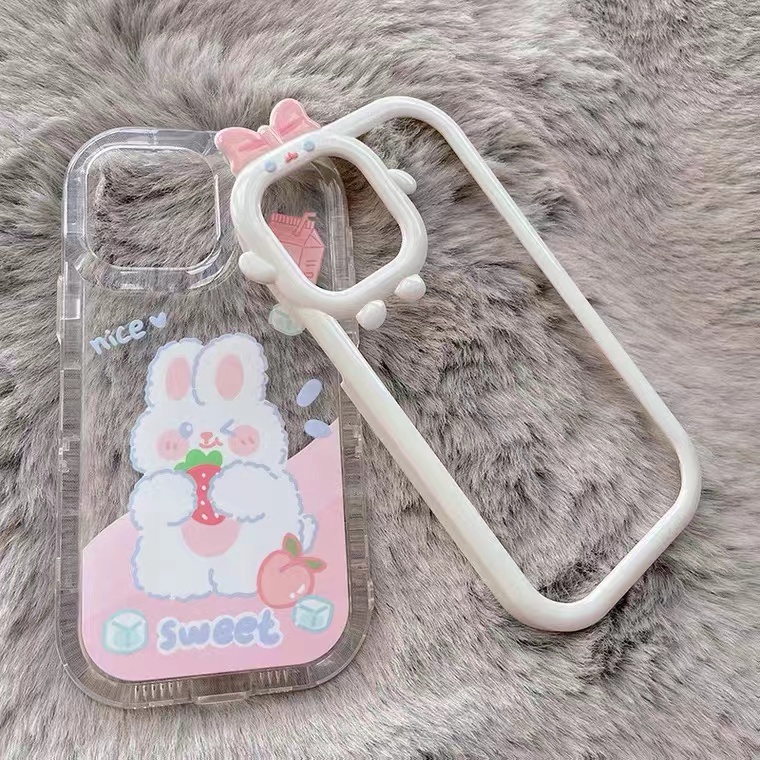 Ins Soft Case TPU Motif Kelinci Untuk iPhone 14 14pro 14max 14prm 13 13pro 13pro 13prm 11 6splus 7Plus 8Plus Xr XS 13 12pro Max