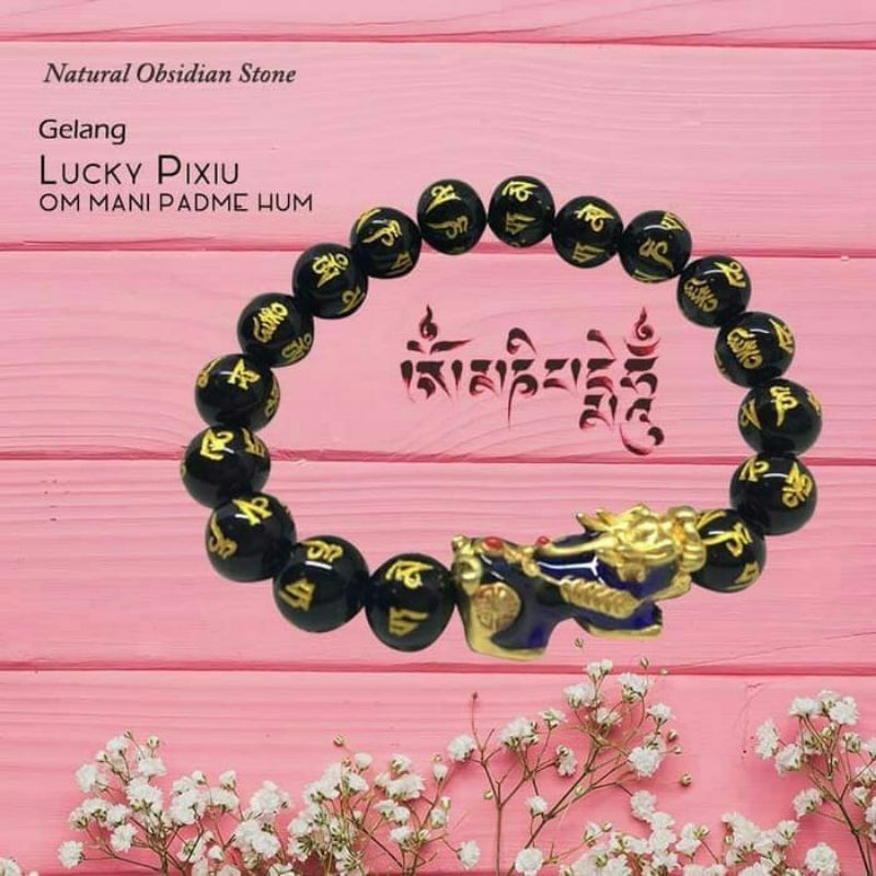 Gelang giok ukir combi pixiu warna keberuntungan.