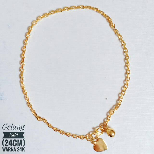 Gelang kaki warna emas 24k00031