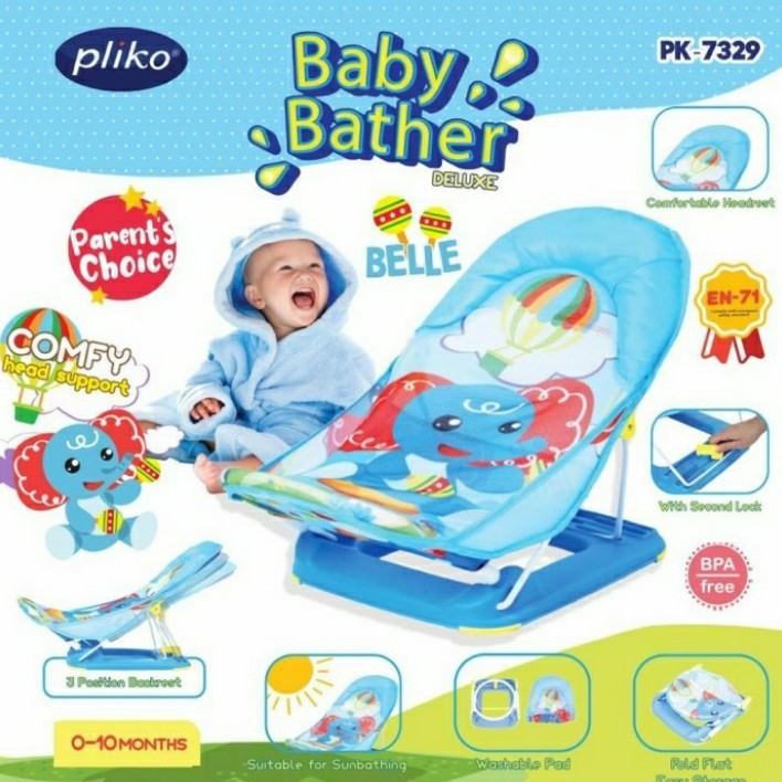 Pliko Baby Bather Deluxe PK7329 for Baby Newborn 0-10m Kursi Mandi Bayi