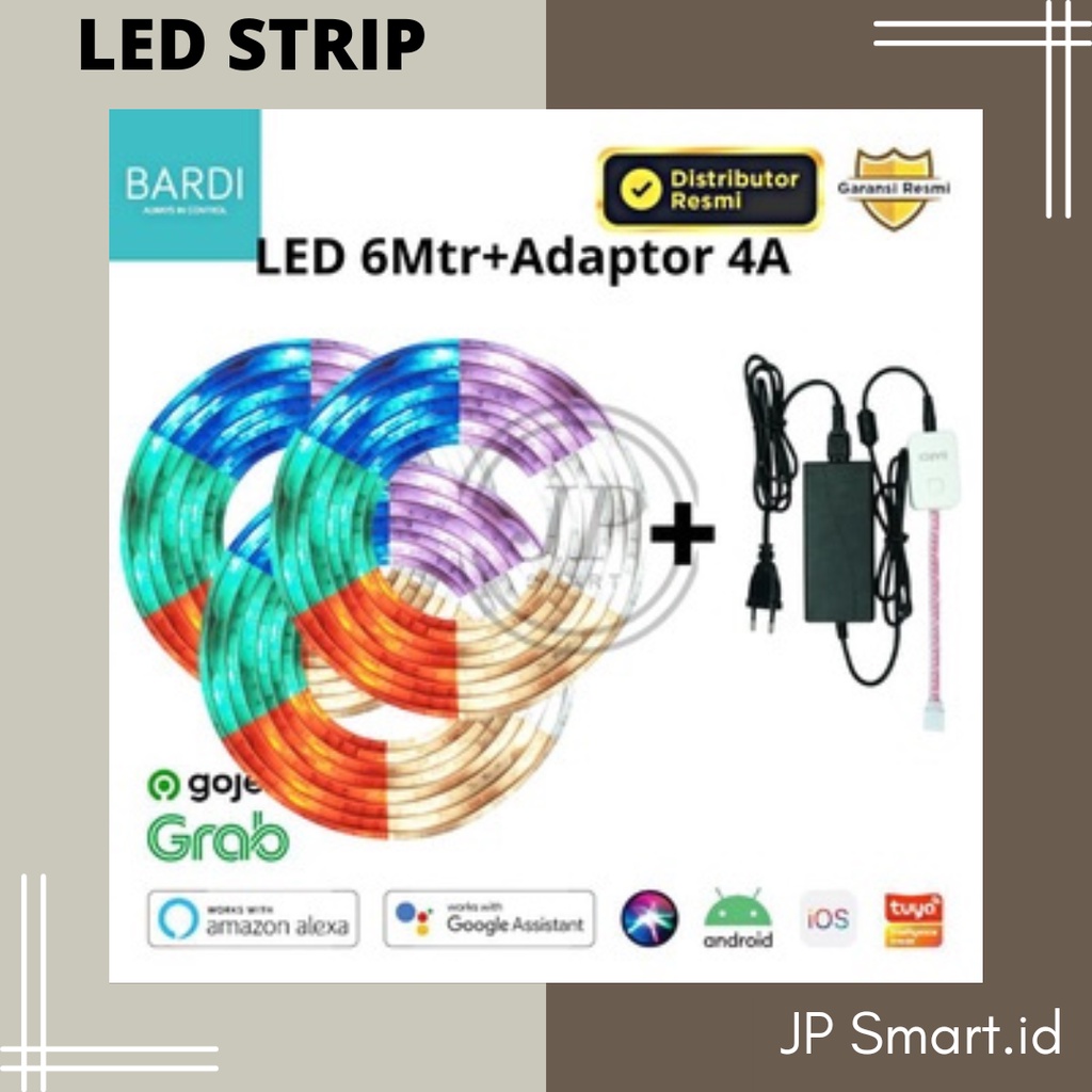 Paket 3Pcs Bardi LED Strip 6M+Adaptor 4A For Smart Home/Google/Tuya