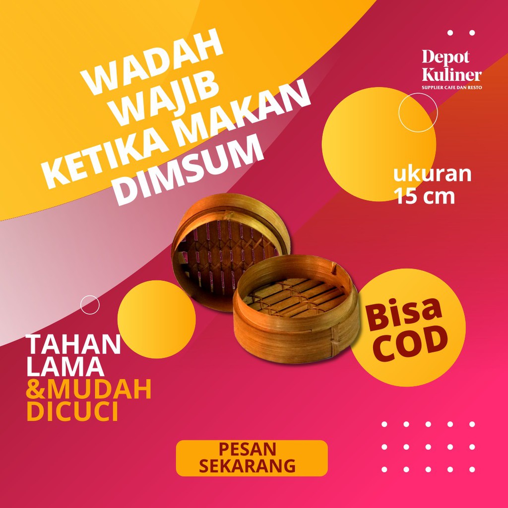 Kukusan Bambu Dimsum 15 CM