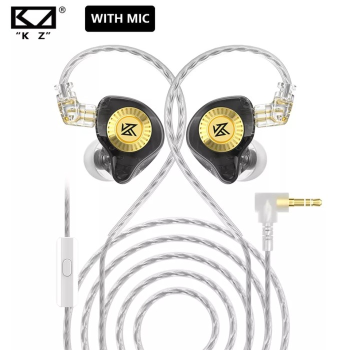 KZ EDX Ultra Earphone IEM Basshead Headset In Ear Monitor with mic-Black with mic