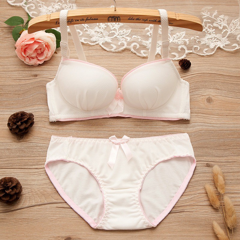 PROMO TERMURAH SET Bra / BH  + celana dalam cewek import korea KR018 pita (2in1)