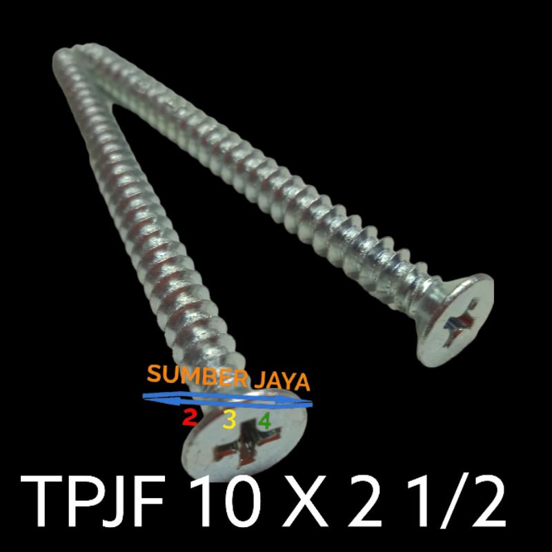 BAUT TPJF 10 X 2 1/2 ISI 50 PCS TERMURAH