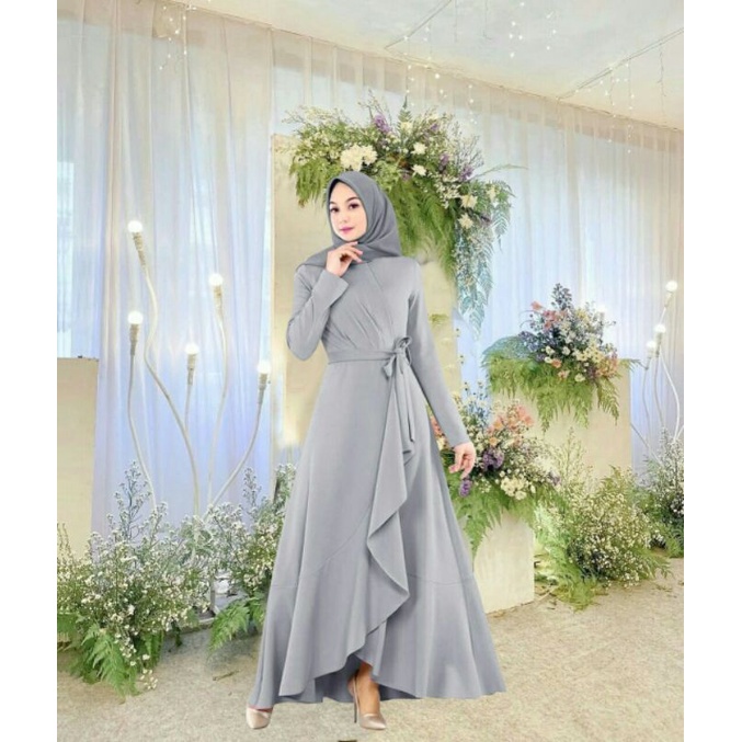 MX Maxi Maxy Dress Longdress Pesta Moscrepe Aliza