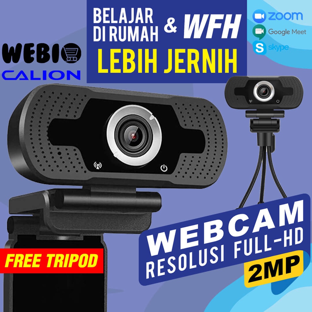 CAL-2006WA Webcam 2MP Full HD 1080P Facecam Mini USB Web Cam PC Laptop Camera With Mic &amp; Tripod