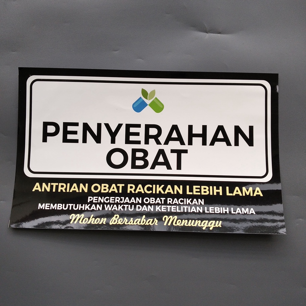 

Stiker Kesehatan Penyerahan Obat - Sign Rambu Tempat Pengambilan Obat