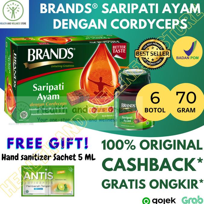 

[COD] BRANDS ESSENCE OF CHICKEN WITH CORDYCEPS SARIPATI AYAM 70 GRAM 6 BOTOL