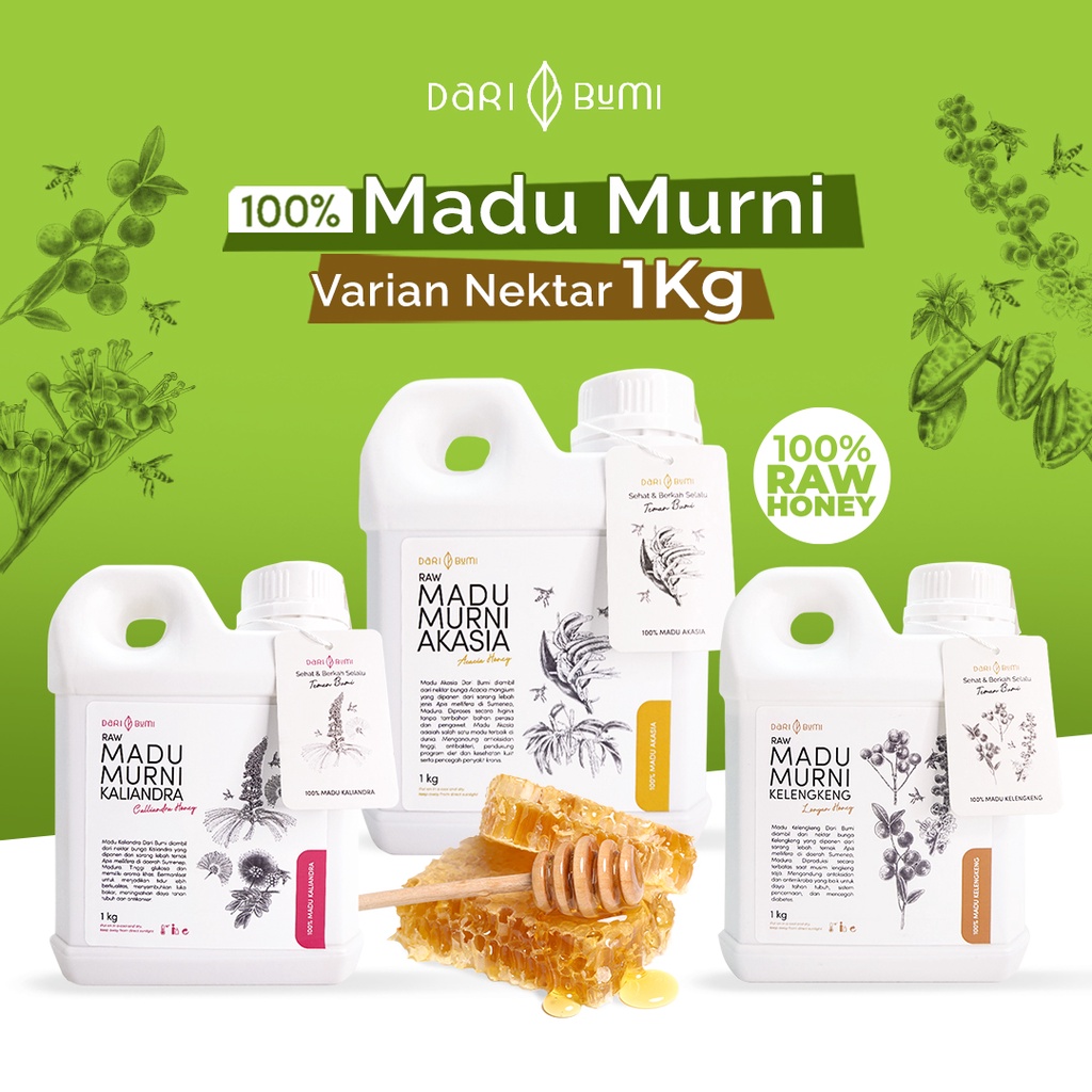 Madu Murni 1kg Madu Asli Dari Bumi Varian Nektar 100% Raw Honey