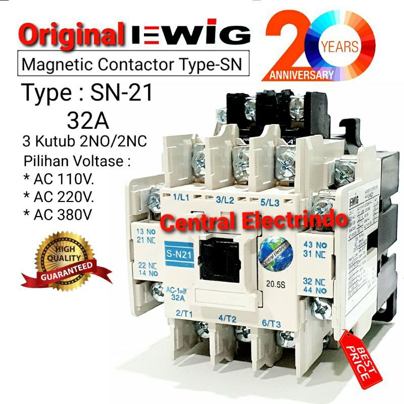 Kontaktor Contactor SN-21 AC 220V EWIG.