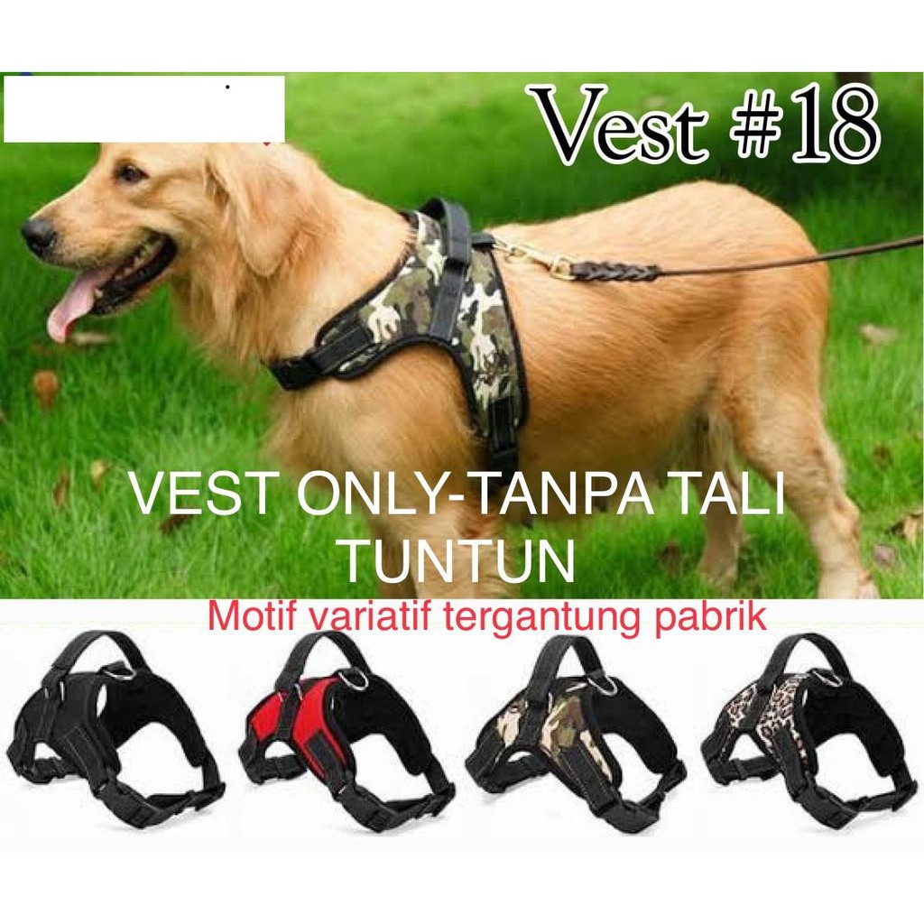 VEST ONLY-harness vest anjing Size S M L XL