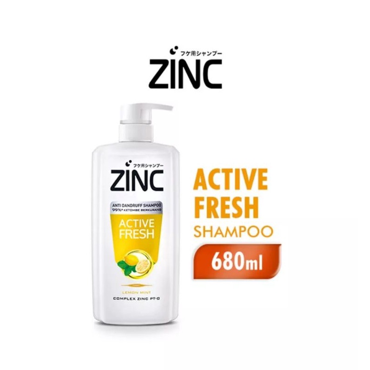 Jual Zinc Shampoo Active Fresh Lemon Mint 680ml Shopee Indonesia
