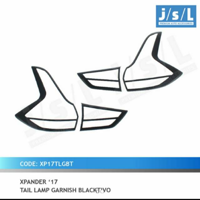 Garnish lampu belakang Xpander/ all new Livina Hitam Chrome Carbon / tail lamp garnish  jsl