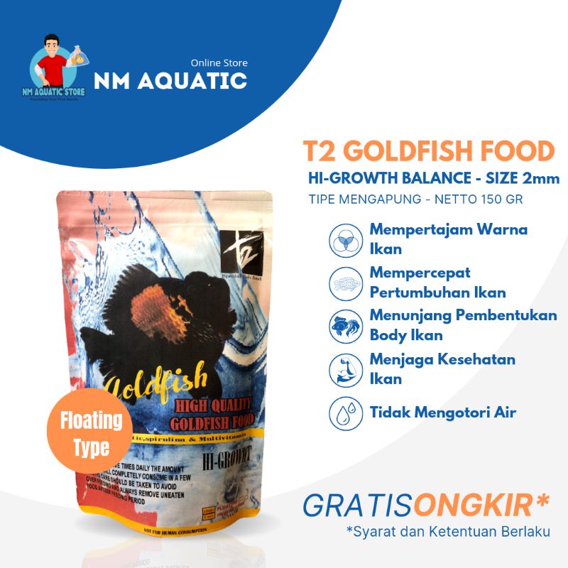 T2 GOLDFISH High Growth 150gr Balance Nutrition Floating Type High Quality Goldfish Food Pakan Ikan 